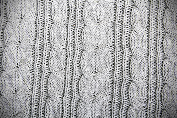 closeup of a gray knit texture for background