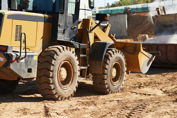 Fototapeta na wymiar wheel loader excavator earthmoving 