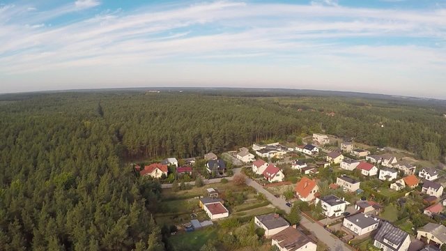 Aerial view of housing area in Dolna Grupa, Poland