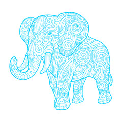 Elephant ornament ethnic vector illustration