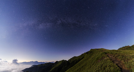 Fototapeta na wymiar Milkyway at Hehuan Mountain
