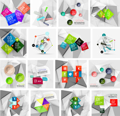 Set of abstract geometric infographic banner templates