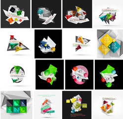 Set of abstract geometric infographic banner templates