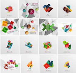 Set of abstract geometric infographic banner templates