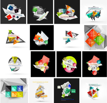 Set of abstract geometric infographic banner templates