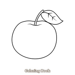 Apple coloring book vector illustration