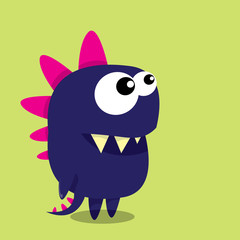 Vector cartoon funny dragon. Cartoon Dinosaur.