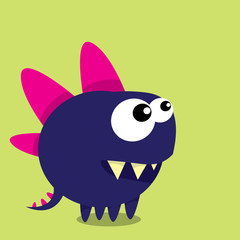 Vector cartoon funny dragon. Cartoon Dinosaur.