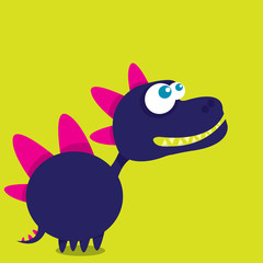 Vector cartoon funny dragon. Cartoon Dinosaur.