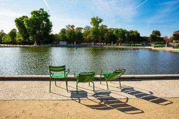 The Tuileries Garden, looking from the large round basin, Paris,