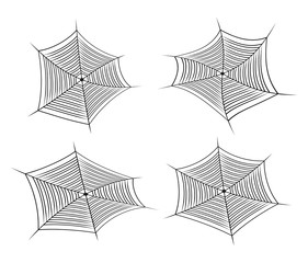 Fototapeta premium Halloween spider web, cobweb symbol, icon set. vector illustration isolated on white background.