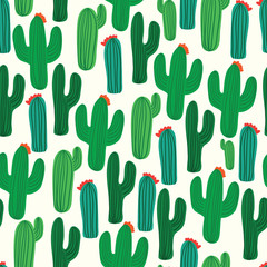 Cactus seamless pattern backgound