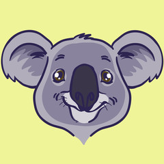 Hand drawn Illustration of  cute koala. vector