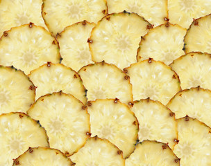 sweet slices of pineapple fruit such as food background