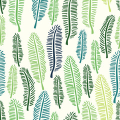 Palm tree leaf seamless pattern vector