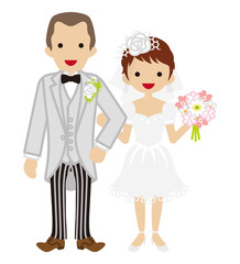 Wedding -Heterosexual Couple -Short hair