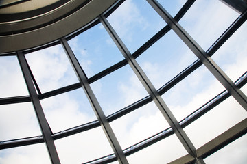 Detail of a large glass dome