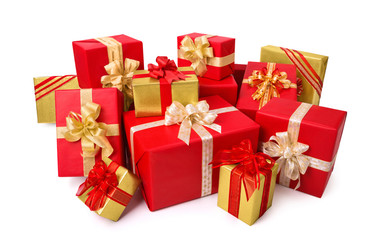Schicke Geschenkpackungen in Rot und Gold