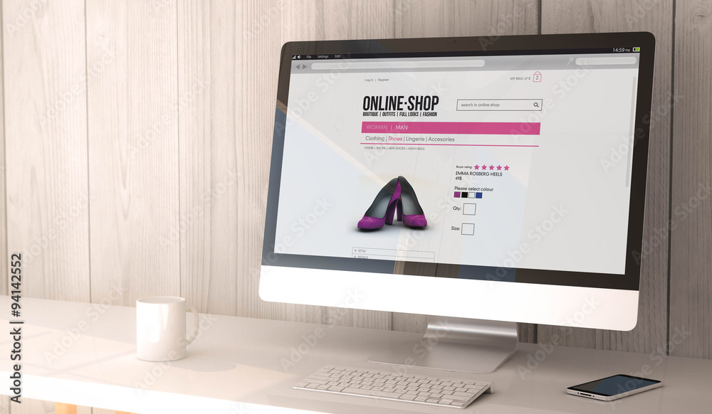 Canvas Prints desktop computer online shopping