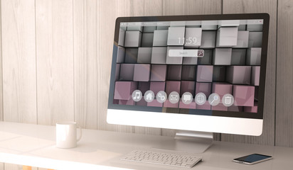 desktop computer workspace