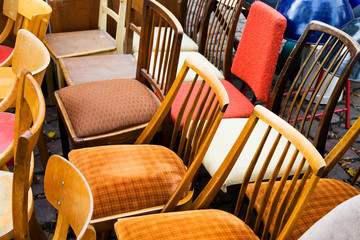 Old wooden chairs
