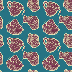 dessert seamless pattern