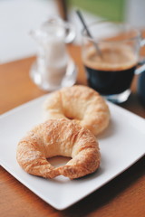 cup of coffee latte in coffee shop