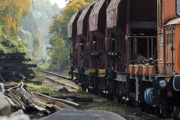 Freight train standing at the station