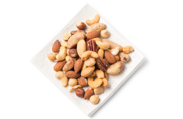 mix of various nuts isolated