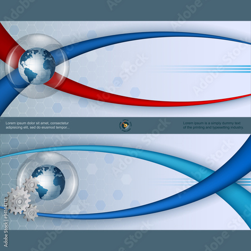 Abstract Design Web Banner Header Layout Template Set Of