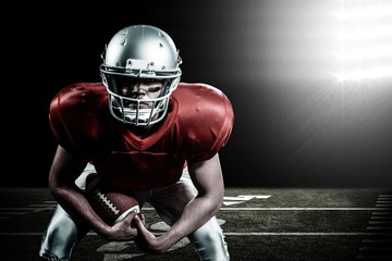 Composite image of portrait of american football player