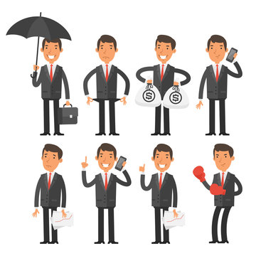 Businessman in different poses