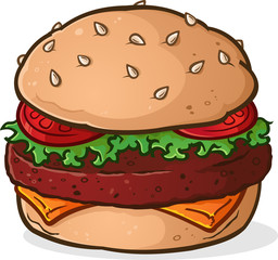 Big Juicy Hamburger Cartoon