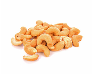 Salted Cashews on white backgound