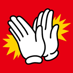 ハンドサイン_拍手_線画