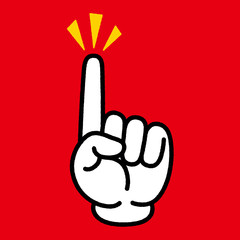 ハンドサイン_指差す_線画