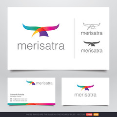 Colorful Eagle Bird Logo and Business Card Design