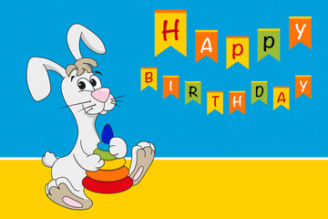 Card with cute rabbit