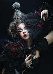 Young woman with creative make up. 