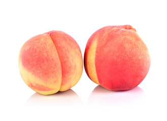 Fresh peach on white background