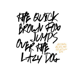 Expression hand drawn letters. Uppercase alphabet letters. Vecto