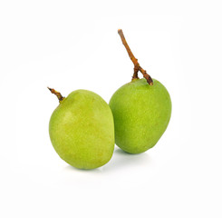 Green Light mango on white background