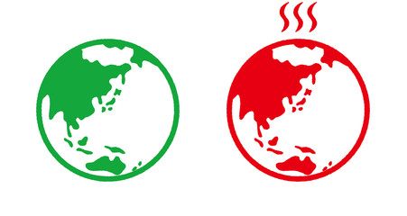 地球と地球温暖化_線画