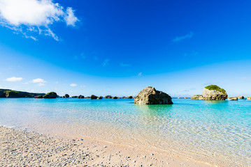 Fototapeta premium Sea, shore, seascape. Okinawa, Japan, Asia.