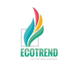 Ecotrend - vector logo concept illustration. Leafs logo. Leaves logo. Nature logo. Ecology logo. Abstract sign. Vector logo template. Design element.