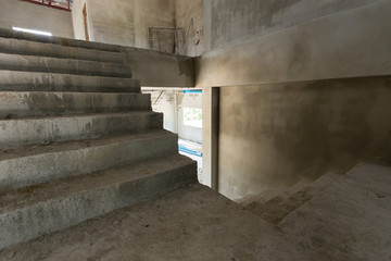 staircase cement concrete structure in residential house