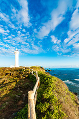 Sea, lighthouse, landscape. Okinawa, Japan, Asia.