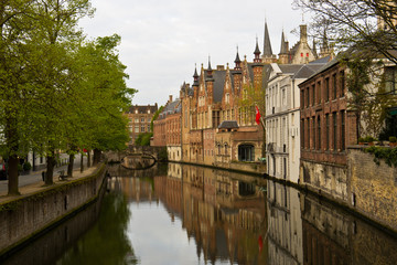 Fototapeta premium Idyllic medieval town of Bruges, Belgium with its canals