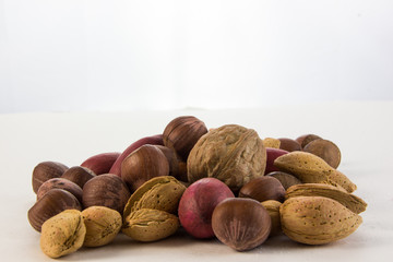 close up nut on a white background 