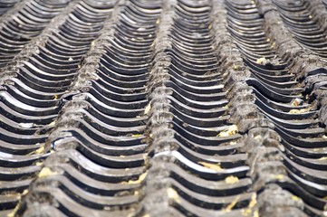 Old style of roof tile closeup in Taiwan 